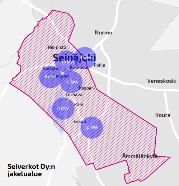 Seiverkkojen kapasiteettikartta